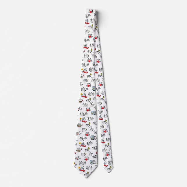 Funny cats, milk and magic. neck tie (Front)