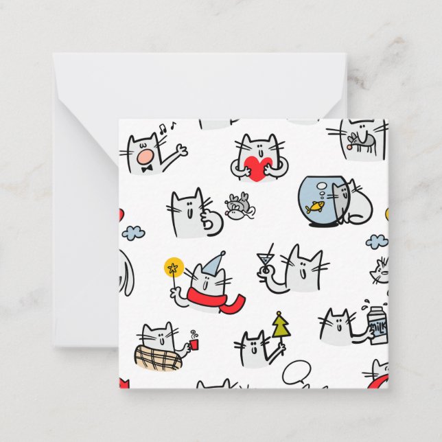 Funny cats, milk and magic. note card (Front)