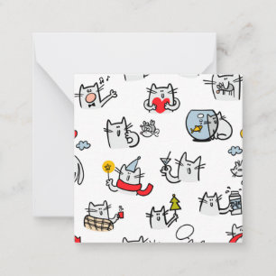 Funny cats, milk and magic. note card
