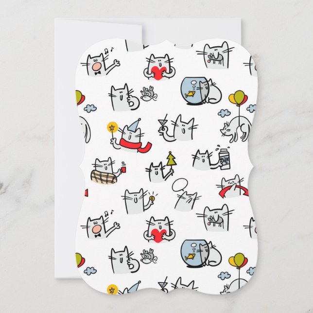 Funny cats, milk and magic. note card (Front)
