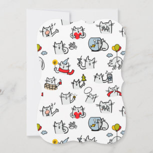 Funny cats, milk and magic. note card