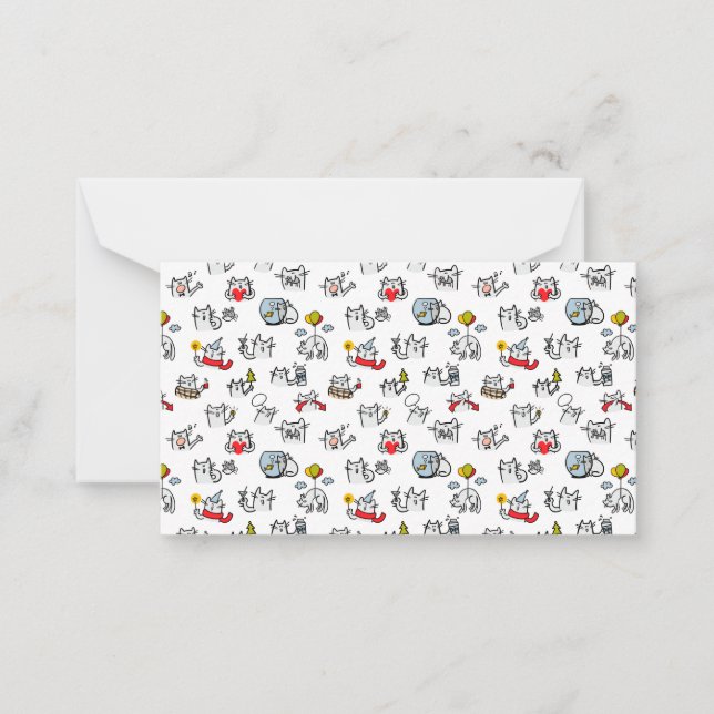 Funny cats, milk and magic. note card (Front)