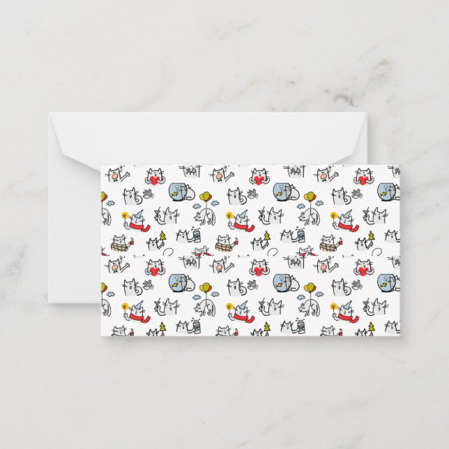 Funny cats, milk and magic. note card (Front)