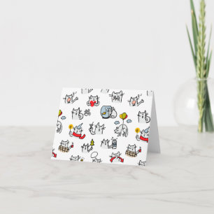 Funny cats, milk and magic. note card