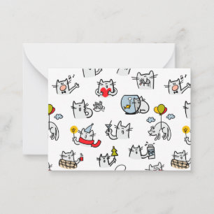Funny cats, milk and magic. note card