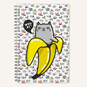 Funny cats, milk and magic. notebook