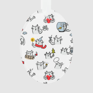 Funny cats, milk and magic. ornament