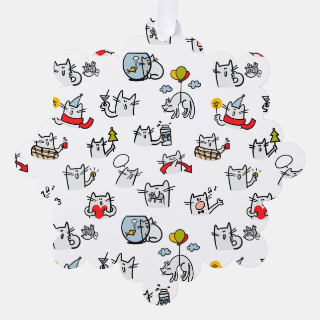 Funny cats, milk and magic. ornament card (Front)