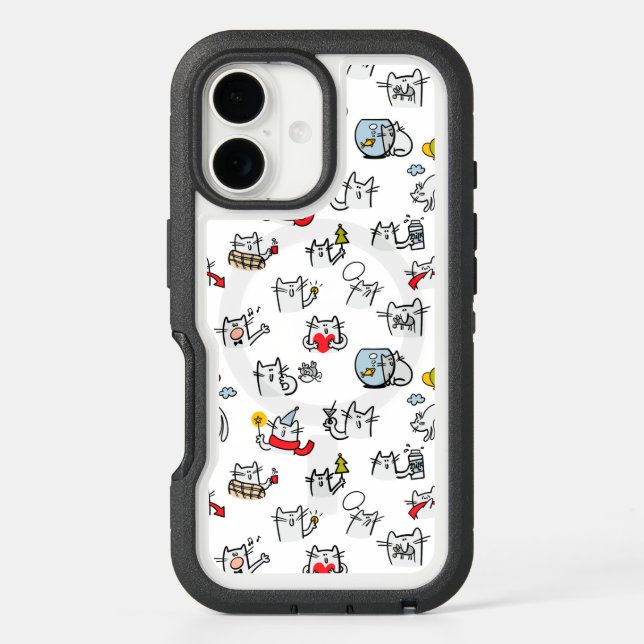 Funny cats, milk and magic. otterbox iPhone case (Back)