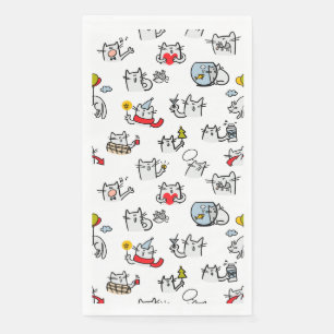 Funny cats, milk and magic. paper guest towels