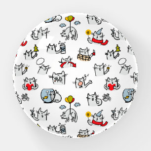 Funny cats, milk and magic. paperweight