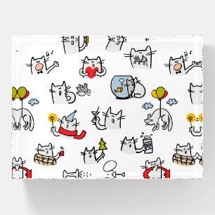 Funny cats, milk and magic. paperweight