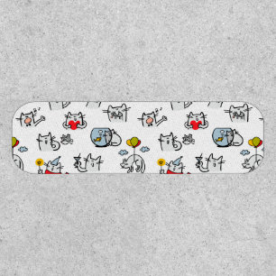 Funny cats, milk and magic. patch