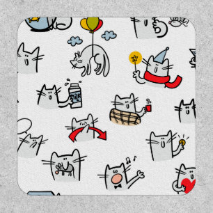 Funny cats, milk and magic. patch