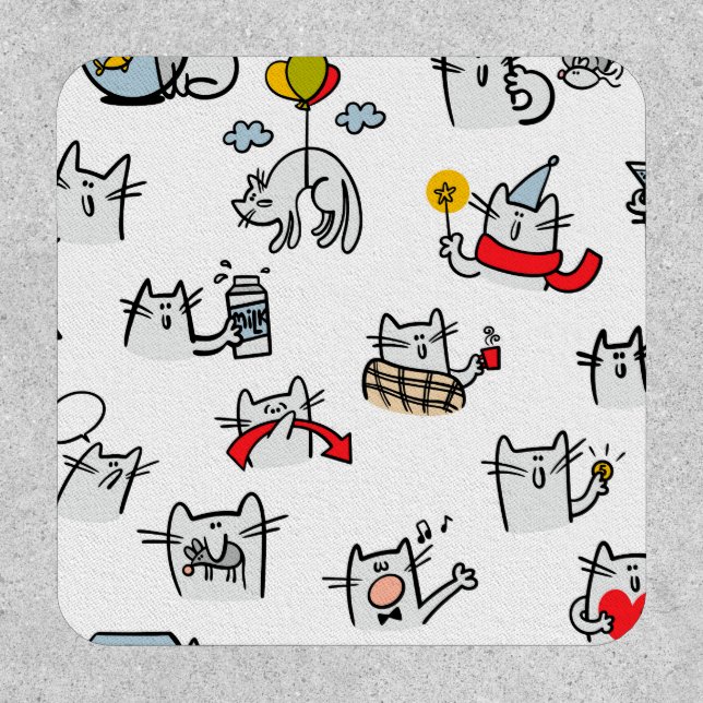 Funny cats, milk and magic. patch (Front)