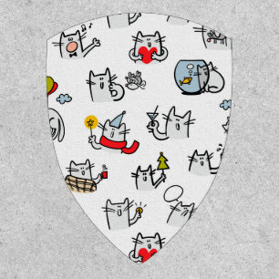 Funny cats, milk and magic. patch