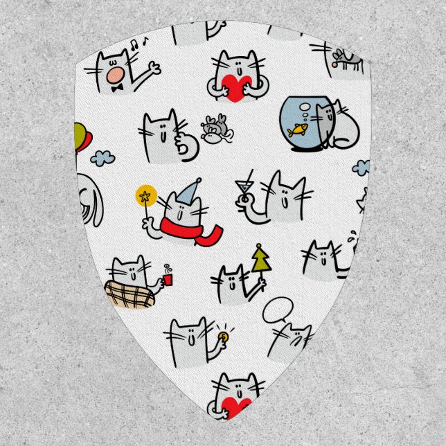 Funny cats, milk and magic. patch (Front)