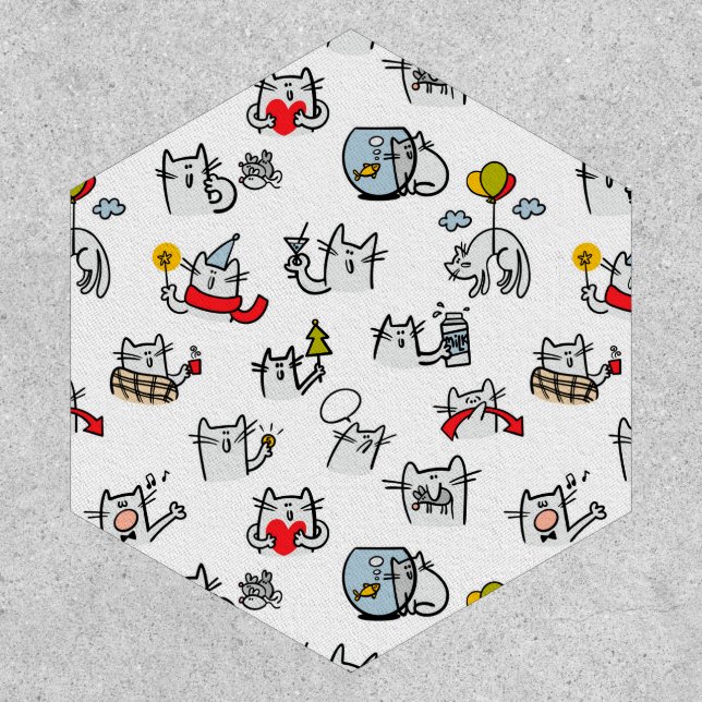 Funny cats, milk and magic. patch (Front)