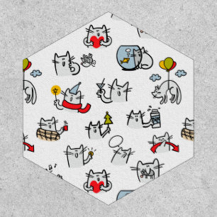 Funny cats, milk and magic. patch