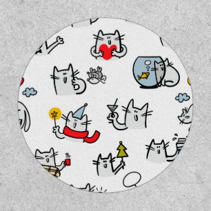 Funny cats, milk and magic. patch