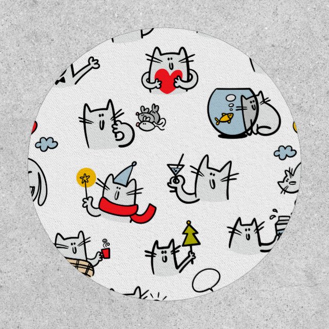 Funny cats, milk and magic. patch (Front)