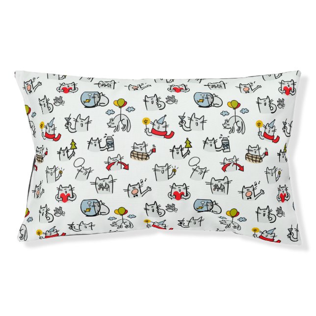 Funny cats, milk and magic. pet bed (Front)