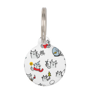 Funny cats, milk and magic. pet ID tag