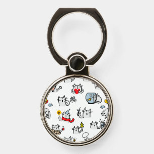 Funny cats, milk and magic. phone ring stand