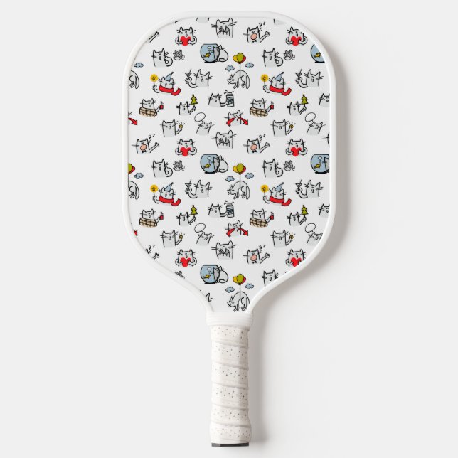 Funny cats, milk and magic. pickleball paddle (Front)