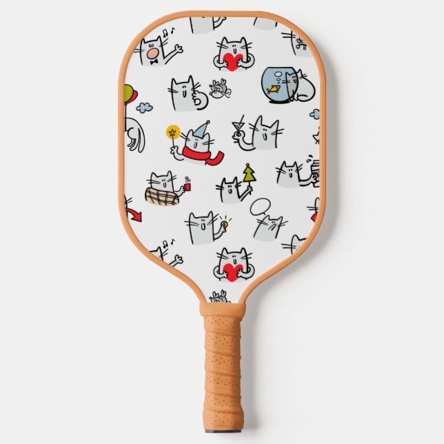 Funny cats, milk and magic. pickleball paddle (Front)