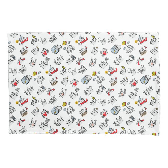 Funny cats, milk and magic. pillow case (Front)