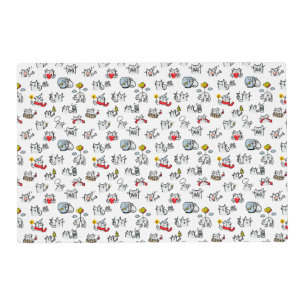 Funny cats, milk and magic. placemat