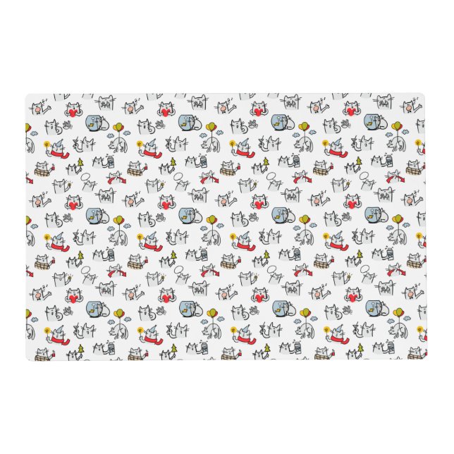 Funny cats, milk and magic. placemat (Front)