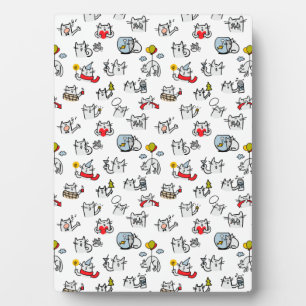 Funny cats, milk and magic. plaque