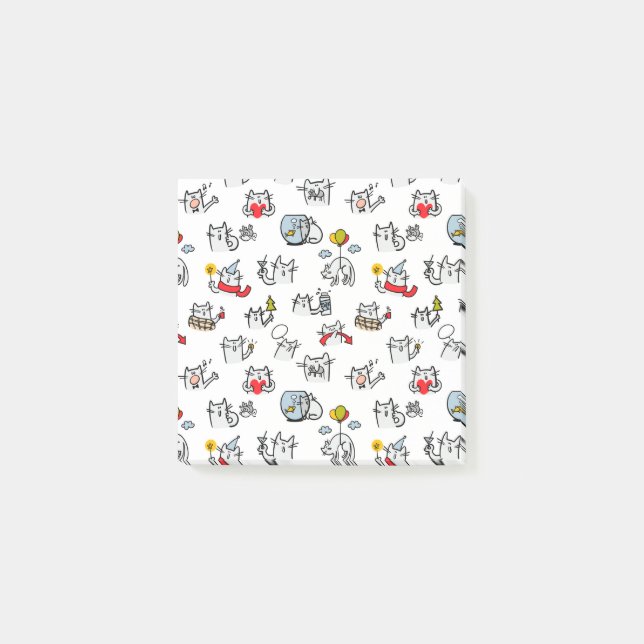 Funny cats, milk and magic. post-it notes (Front)