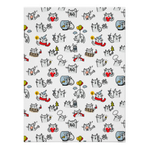 Funny cats, milk and magic. poster