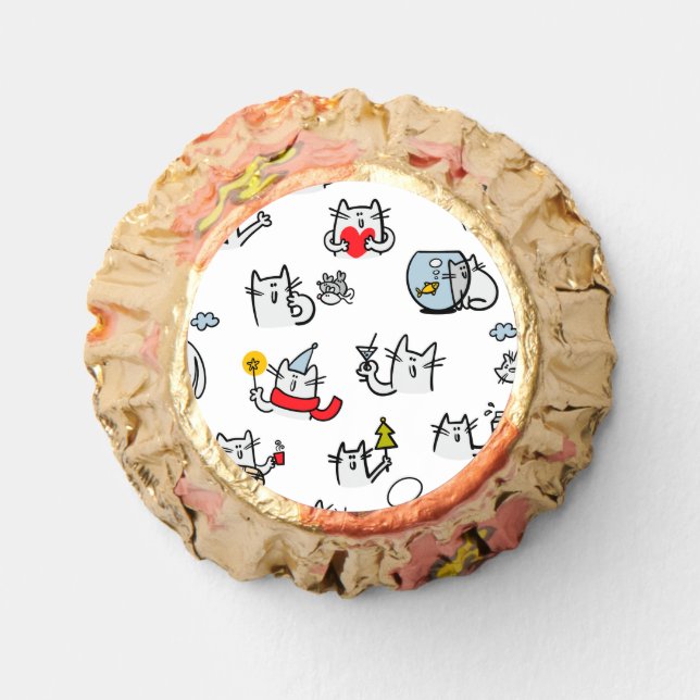Funny cats, milk and magic. reese's peanut butter cups (Front)