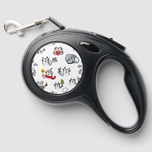 Funny cats, milk and magic. retractable pet leash 