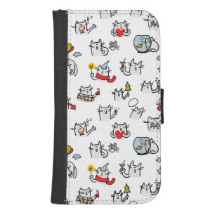 Funny cats, milk and magic. galaxy s4 wallet case