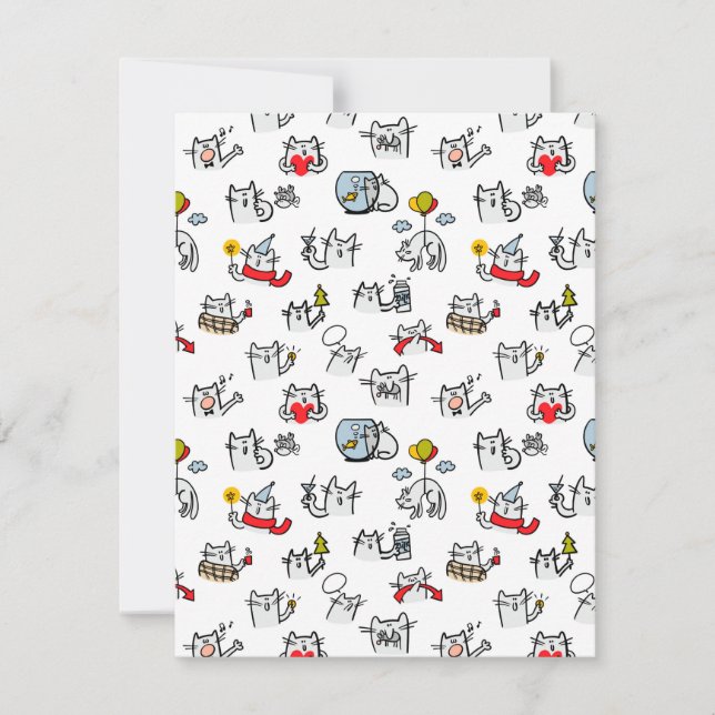 Funny cats, milk and magic. save the date (Front)