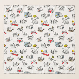 Funny cats, milk and magic. scarf