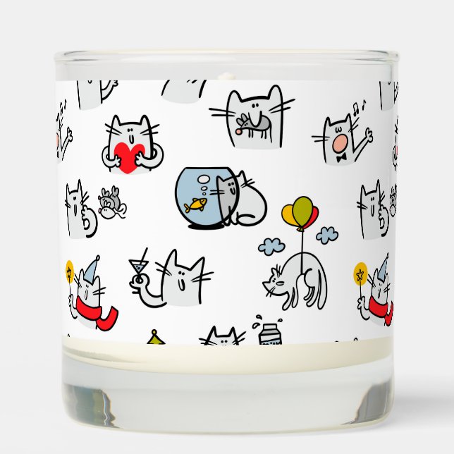 Funny cats, milk and magic. scented candle (Front)