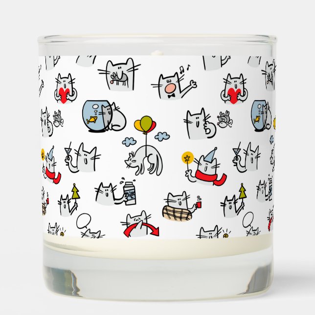 Funny cats, milk and magic. scented candle (Front)