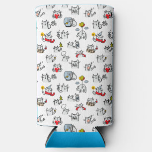 Funny cats, milk and magic. seltzer can cooler