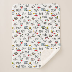 Funny cats, milk and magic. sherpa blanket