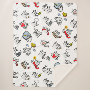 Funny cats, milk and magic. sherpa blanket