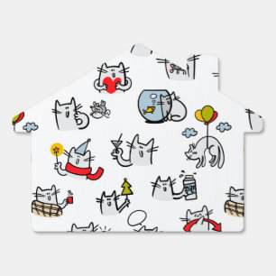 Funny cats, milk and magic. sign