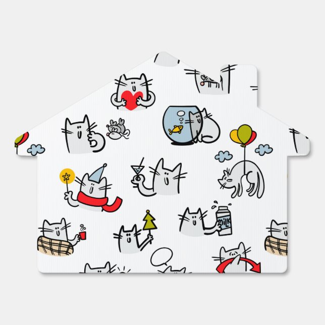 Funny cats, milk and magic. sign (Front)