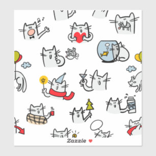 Funny cats, milk and magic. sticker