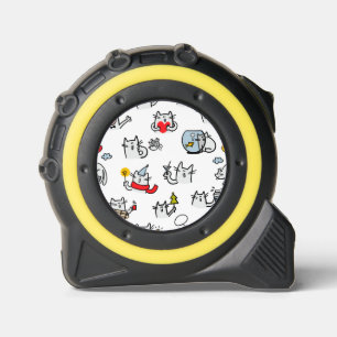 Funny cats, milk and magic. tape measure